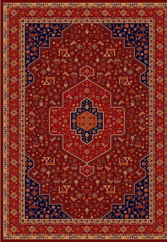 فرش ماشینی زمرد مشهد 700 شانه تراکم 2100 pp کد 38005 درجه 1